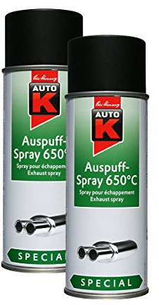 Kwasny 2X 233 099 Auto-K Special Auspuff-Spray schwarz 650°C Lackspray 400ml