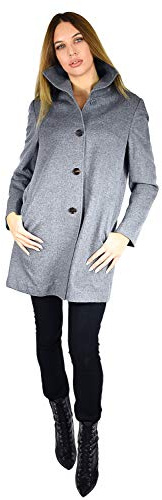 Cashmere Boutique Short Funnel 100% Pure Cashmere Coats for Women – Lightweight, Single Breasted, and Soft & Warm Coat