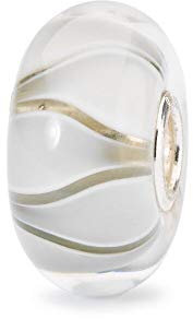 Trollbeads Perle en Verre de Tulipes Blanches TGLBE-10440, Taille Unique, Verre, Pas de gemme