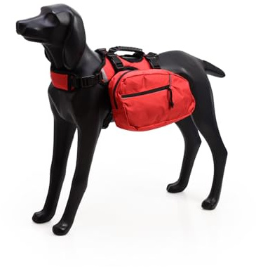 BLACKDOGGY Hunde 2-in-1 wasserabweisender Verstellbarer Expeditions-Rucksack, Geschirr mit Abnehmbarer Satteltasche, Rucksack für mittelgroße und große Hunde, Wandern, Camping, Reisen (S)