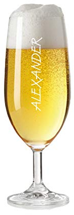 laser-diele Leonardo Bierglas mit Gravur - Personalisiertes Geschenk für Männer - Bierglas mit Namen 360 ml - Geschenk zum Vatertag und Geburtstag - Name