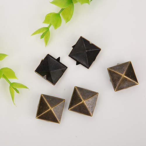 100 pz Piramide Rivetto, Decorazione Rivetto Punk Rivetto 4 Artiglio Metallo Borchie per Bracciali Abbigliamento Scarpe Borsa(15mm-Bronzo)