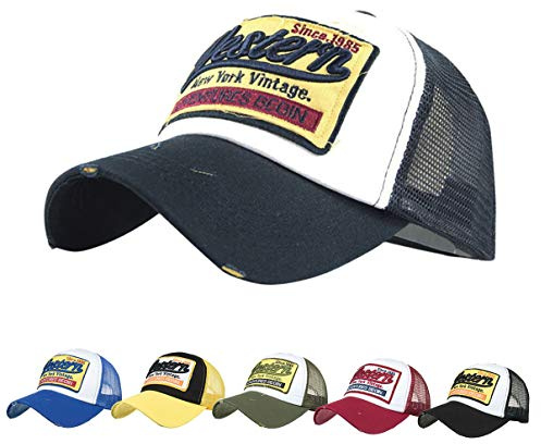 CheChury Cappellino Estivo Ricamato Cappelli a Rete per Uomo Donna Traspirante Cappello con Visiera da Baseball Hip-Hop Unisex Casuali Hip Hop Hat da Baseball