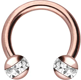 PIERCINGLINE Chirurgenstahl Hufeisenring mit 2 Epoxy Kugeln | Piercing für Septum Lippe Tragus Helix uvm | Farb & Größenauswahl