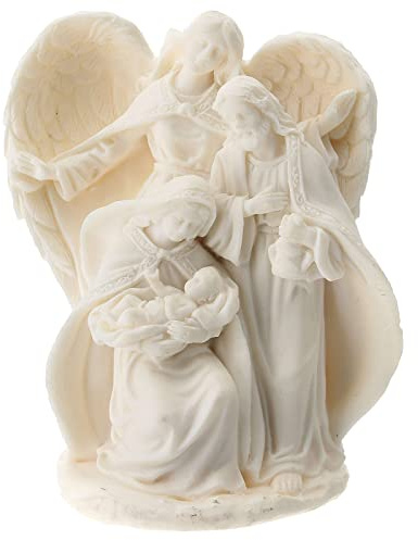 Holyart Natività: Natività resina bianca con Angelo 15 cm