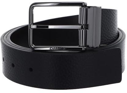 Calvin Klein Herren Gürtel Ledergürtel, Schwarz (Ck Black/Dk Brown), 115 cm