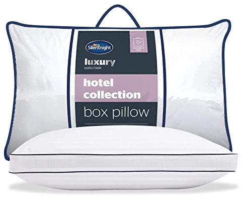 Silentnight Luxury Hotel Collection Box Support Pillow - Hotel Quality Back and Side Sleeper Pillow with Box Wall Design for Extra Head, Neck and Shoulder Support - Pack of 1