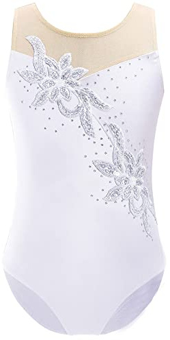 IEFIEL Mädchen Turnanzug Glitzer Gymnastikanzug ÄrmellosTurnanzug Glänzend Trikotanzug Gymnastik Leotard Training Gymnastikbody