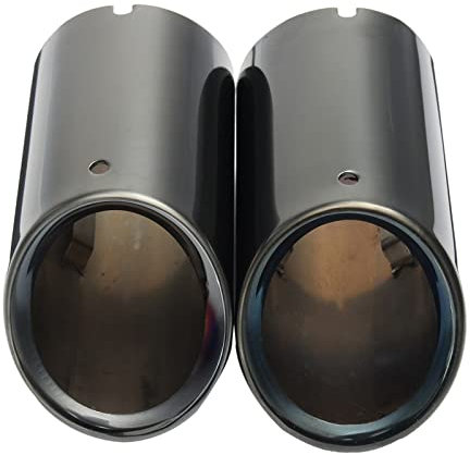 Auspuffblende Für Q5 A1 A3 A5 A4 B8 Edelstahl Auto Auspuff Endrohre Abdeckungen Auto Endrohr (Farbe : Schwarz)