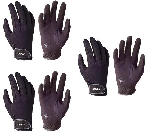 BESPORTBLE 3paare REIT-Handschuhe Für Herren Professionelle Atmungsaktive Und Ergonomische Gloves Schwarz Mit Verstellbarem Handgelenk Und Touchscreen-Funktion Für Optimale Kontrolle Und