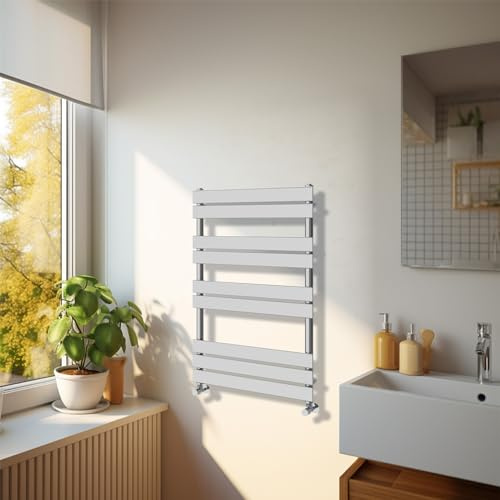 NRG Bathroom 1000 x 600mm Flat Panel Heated Towel Rail Radiator Chrome | Central Heating Radiator, Steel, Designer Radiator, Wall Mounted, Modern, Larger Water Capacity, for Bathroom