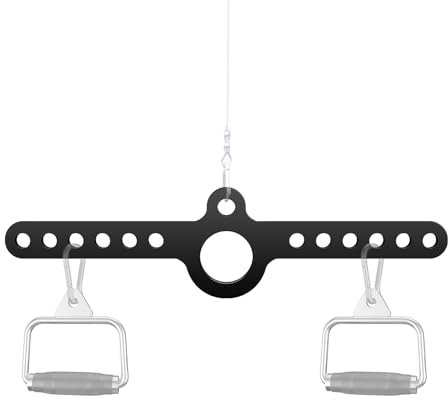 RIMLUFE Spreader Bar Double to Single D Handle LAT Pull Down T Bar Cable Row Attachments Landmine Adapter for Gym,Exercise Pulley System Adaptor Plate Cable Machine Crossover for Belt Squat Rack