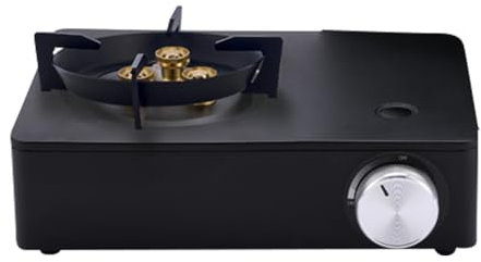 awakentti Mini réchaud de camping, réchaud en métal avec boîte de rangement, poêle de camping à brûleur unique, gadgets de cuisine sous feu ouvert pour casserole, cafetière, bouilloire, poêle à frire,