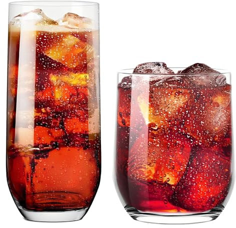 KONZEPT Gläser Set 12 Teilig, Wassergläser Spülmaschinenfest, 6er Longdrinkgläser 400ml und 6 er Trinkgläser 300ml, ideal für Wasser, Saft, Coctails