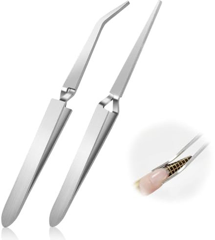 KSJEHW 2 Piezas Pinzas para Uñas, Pinzas de Uñas de Gel de Acero Inoxidable, Alicates Multifunción para Uñas, Pinza de Arte de Uña