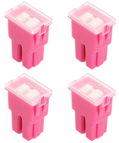 VGOL 4 Piezas Caja de Terminales Hembra de Fusible Fusible de Cartucho de Ajuste A Presión de 32 V 30 A para Reemplazar Fusibles de Cartucho en Automóviles Y Camiones Rosa