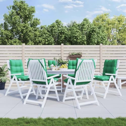 Homgoday Niedriglehner-Auflagen 6 STK. Gartenstuhlauflagen Sitzauflagen Stuhlauflagen Sitzpolster Sitzkissen mit Rückenlehne für Garten Balkon Camping Stuhl Grün Oxford-Gewebe