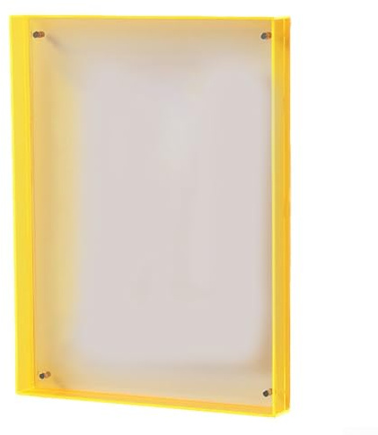 Marco de fotos acrílico, bloque de exhibición de póster transparente, decoración de pared para artículos del hogar (amarillo)