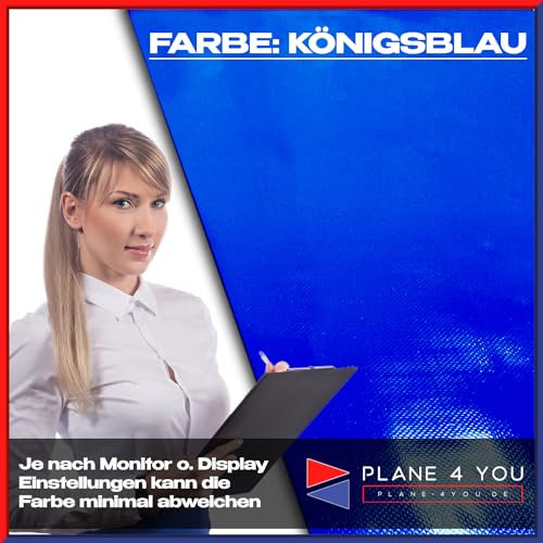 Abdeckplane Wasserdicht 2,5x6m mit Oval Ösen I Ösen-Abstand Jede 50cm I Blau - Glänzend I Abdeckung für Gartenmöbel, Sandkasten, Pool und Boot I PVC LKW Plane Meterware I Tarp I Gewebeplane