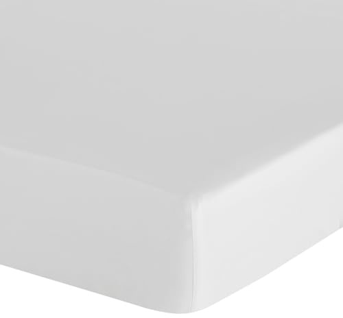 Eurofirany - Spannbettlaken 160x200 - Bettlaken Basic aus Baumwolle, Spannbetttuch mit Gummizug, Widerstandsfähig - für Dicke Matratzen 30 cm Tiefe Tasche - Viele Farben, Weiß