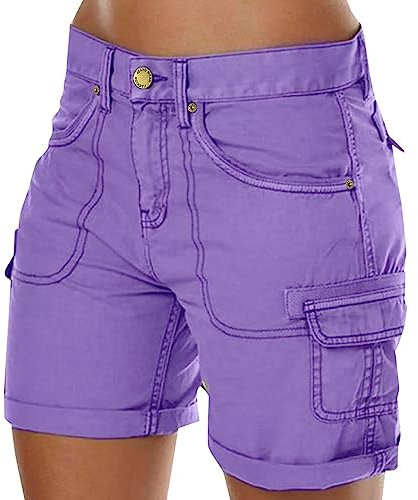 DeaAmyGline Cargo Shorts Damen Sommer - Kurze Hosen Damen Chino Hose Cargohose mit Muti- Taschen Bermuda Shorts Hohe Taille Chinohose Cargoshorts Cargohosen Arbeitsshorts Wandershorts für Frauen