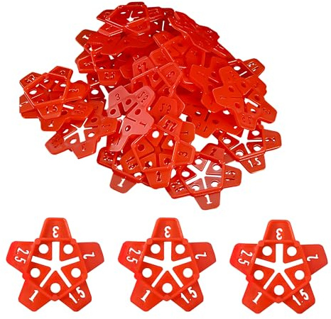 50pcs Plastic Tile Spacers, Plastic Jointing & Leveling Locator Tool for Tiles and Decking Boards, Multi-Use 1mm 2mm 3mm 1.5mm 2.5mm Spacers for Patio, Composite Decking, Tiling Projects