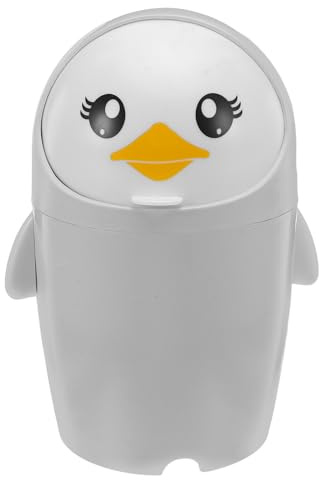 DIYEAH Papelera de Pingüino con Forma de Pinguino Papelera de Mesa Pequeña y Linda de Dibujos Animados para Oficina Baño y Dormitorio