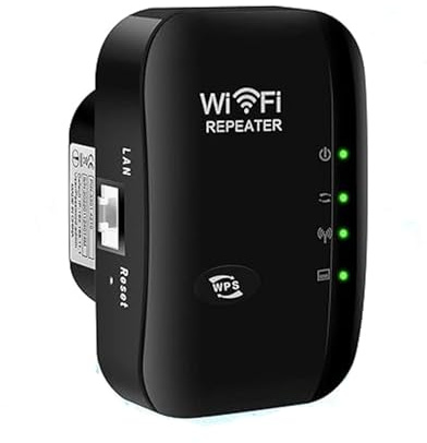 2025 Newest Black WiFi Extender, Gaming WiFi Booster for Home, WiFi Repeater Range Extender, Covers up to 3600 Sq. Ft and 45 Devices With Ethernet Port, Quick Setup