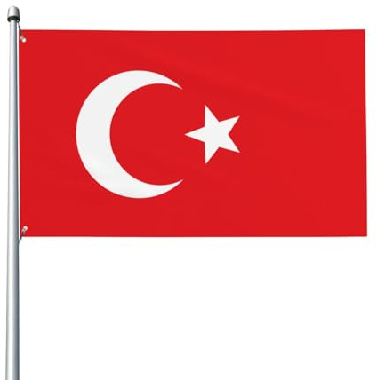 Bandiera della Turchia. Bandiera da giardino per esterni, 0,9 x 1,5 m, striscione in poliestere con stampa vivida, facile da appendere per feste in patio e campeggio.