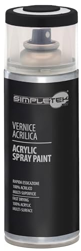 SIMPLETEK - Bomboletta Vernice Spray Acrilico Marrone Scuro RAL 8022 Colore Brillante Universale Multimateriale Interni Esterni 400ml (1 pezzo)