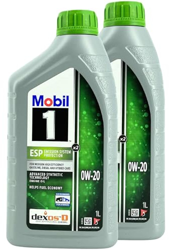 Mobil 1 ESP X2 0W-20 Motoröl (2L Set / 2x1 Liter) Motorenöl für PKW Benzin & Diesel - Premium Leichtlauföl