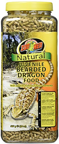 Zoo Med Natural Juvenile Bearded Dragen Food, Futterpellets für Bartagamen 567g, mit Vitaminen und Mineralien