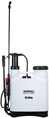 Faithfull Pressure Sprayer Knapsack - 16 Litre Capacity Garden Spray Pump with 3 Adjustable Nozzles & Service kit