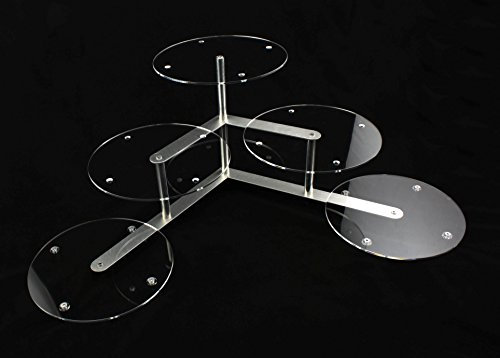 Aluminium acrylic plexiGlass tortenetagere présentoir à gâteaux de mariage à 3 étages-diamètre 30 cm 5 plaques de support