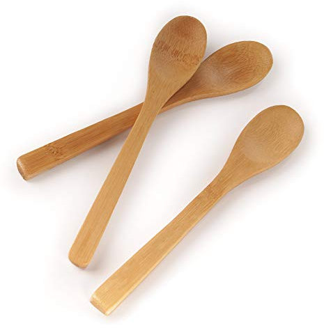 BambooMN 6.25 Reusable Solid Bamboo Teaspoons - Dining Flatware - Kitchen Utensils - 10 pcs