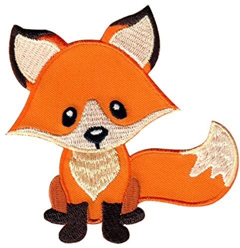 PatchMommy Fuchs Aufnäher zum Aufbügeln für Kinder, 9 x 9 cm | Gesticktes Bügelbild, Patch & Applikation für Baby- und Kinderkleidung & Rucksäcke – zum Aufbügeln oder Aufnähen