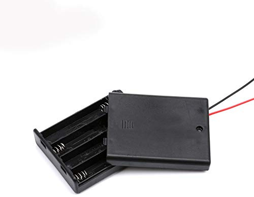 1 étui de rangement de piles AA/AAA fermé avec interrupteur ON/OFF - 5 tailles - Boîte de rangement en plastique avec fils de commutation (3 solts)