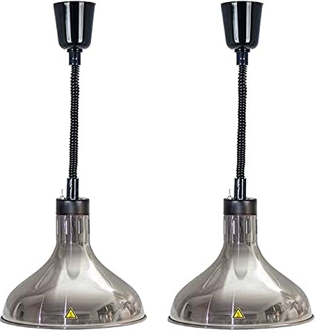 YAOYAOO Scaldavivande Lampada per Mantieni Il Cibo Caldo Commerciale Scaldapiatti Elettrico per Buffet, 205W Calore Lampada Riscaldanti Alimentare, Diametro Paralume: 19cm, 25cm, 29cm