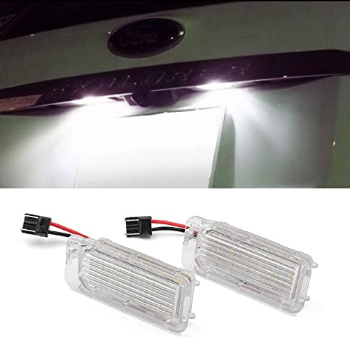 2 Stück Fehlerfrei Hellweiß 6000K 18 SMD LED Kennzeichenbeleuchtung, Hintere Kennzeichen-Nummernschildbeleuchtung Montage Lampe Birne Kompatibel mit Ford Focus 5D Mondeo Fiesta Kuga