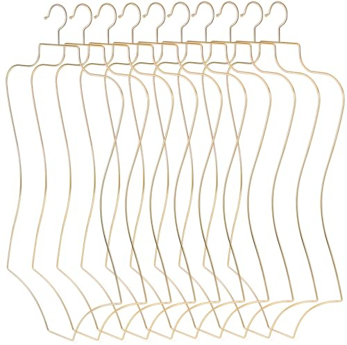 Taiyin 16 Stück Bikini-Kleiderbügel in Körperform, Drahtbügel für Dessous, Badeanzug, Bademode, Kleidung, Mantel, Slip-Kleid (Gold)