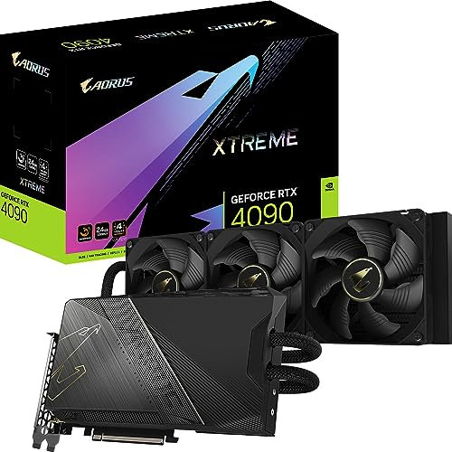 GIGABYTE AORUS GeForce RTX 4090 XTREME WATERFORCE 24GB Scheda grafica - GDDR6X, Metal back plate, 360mm radiator,DP 1.4, HDMI 2.1a, NVIDIA DLSS 3, GV-N4090EAORUSX W-24GD