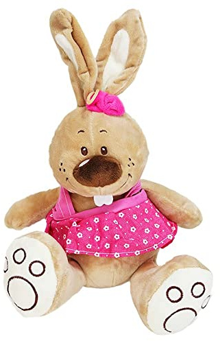 BEMIRO Plüschtier Hase Ostern mit rosa Kleid - ca. 33 cm, Osterhase Kuscheltier, Plüsch Hase, Kuscheltier Hase, Stofftier Hase, Plüschtier Hase, Kleiner Hase