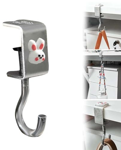 LUCKKY Drehbarer Taschenhalter, Handtaschen Halterung Tisch, Taschenhalter Für Tisch, Headset Halterung für Schreibtisch, Verstellbare Klammer und 360° drehbarer Mehrzweckhaken für Tisch (B)