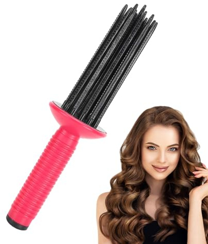 Curling Roll Comb, Combs for Hair, Hair Curling Roll Comb, Heatless Curler Comb Fluffys Hair Comb Anti-Slip Professional Round Hair Curling Comb, Hot Air Styling Brush Hairstyling Tools (1)