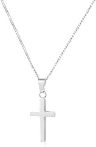 ALEXCRAFT Sterling Silver Necklaces For Women Silver 925 Cross Necklace For Men Sterling Silver Necklace Chain 45+5 CM