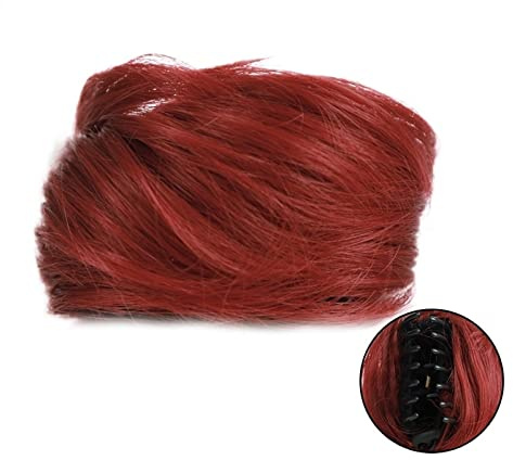 Human Hair Messy Buns Updo Extensions Hairpieces for Women and Girls，Synthetic Claw Clip Chignon Hair， Bun Cat Ears Hair Donut Chignon Claw Clip in Messy Bun Mini Bun Hair Piece (Color : 101)