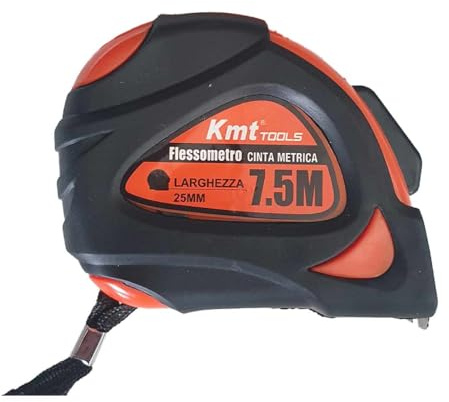 Flessometro Professionale, Metro a Nastro, Autobloccante, Clip per Cintura e Puntina Magnetica (7.5M)