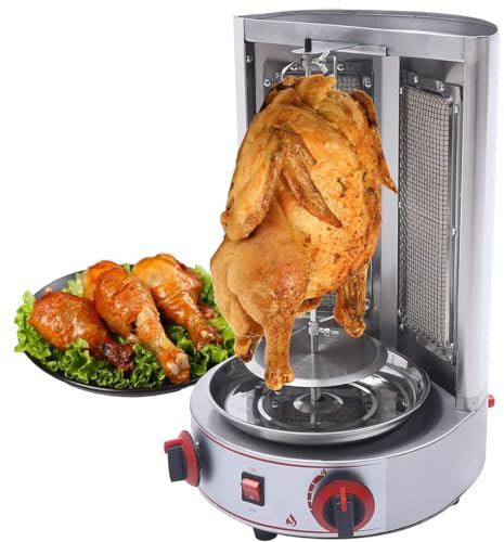 Machine À Gril Shawarma À Gaz, Machine À Barbecue Commerciale, Machine À Griller Verticale En Acier Inoxydable, Avec Contrôle De La Température, Rotation À 360 °, Pour Les Réunions De Restaurants