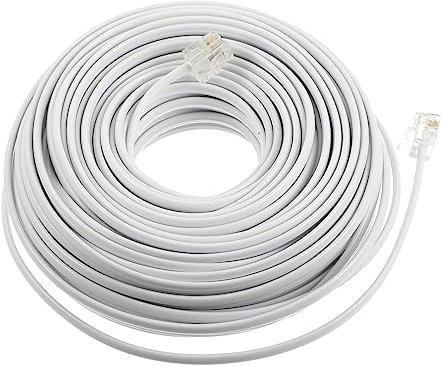 Uonlytech Cavo Di Prolunga Telefono Conduttori Metri Bianco Telecomando Per Connessione Fissa Chiara Per Telefono Fax Modem e Altri Dispositivi