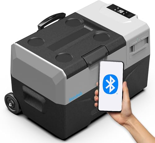 StandHeiz Tragbare Kühlbox Kompressor 30L Beste Lösung für Wohnmobile und Autos, mit Batterie, mit Gefrierfunktion bis -20°C, betrieben mit 12V, 24V und 230V, leise und energiesparend.
